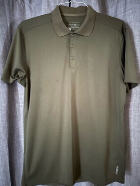 Eddie Bauer Olive Green Short-Sleeve Polo